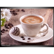 Foto canvas schilderij Koffie | Wit, Bruin 