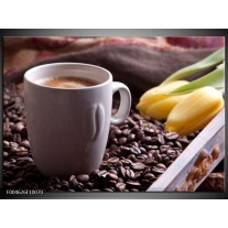 Foto canvas schilderij Koffie | Wit, Bruin 