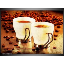 Foto canvas schilderij Koffie | Bruin, Geel