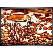 Foto canvas schilderij Koffie | Bruin, Geel 