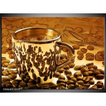 Foto canvas schilderij Koffie | Bruin, Geel 