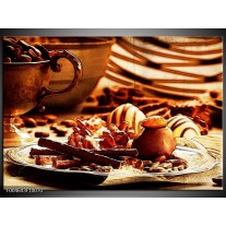 Foto canvas schilderij Koffie | Bruin, Geel 