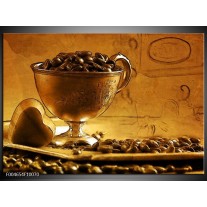 Foto canvas schilderij Koffie | Bruin, Geel 