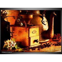 Foto canvas schilderij Koffie | Bruin, Geel 