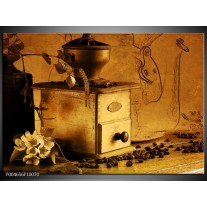 Foto canvas schilderij Koffie | Bruin, Geel 