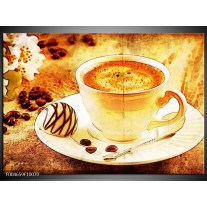 Foto canvas schilderij Koffie | Bruin, Geel 