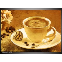 Foto canvas schilderij Koffie | Bruin, Geel 