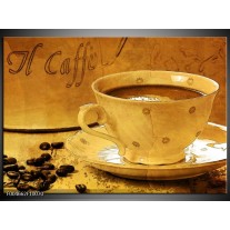 Foto canvas schilderij Koffie | Bruin, Geel 