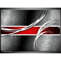 Foto canvas schilderij Modern | Rood, Grijs, Wit 