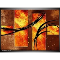 Glas schilderij Modern | Geel, Bruin, Zwart 