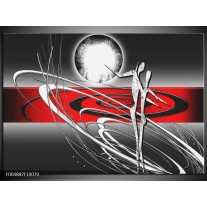 Foto canvas schilderij Modern | Rood, Grijs, Wit 