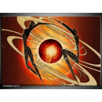 Foto canvas schilderij Modern | Bruin, Oranje, Zwart 