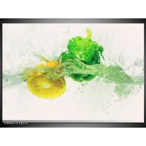 Glas schilderij Keuken | Groen, Geel, Wit 