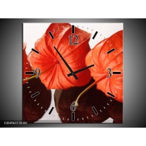 Wandklok op Canvas Keuken | Kleur: Oranje, Wit | F004961C