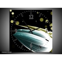 Wandklok op Canvas Tulp | Kleur: Blauw, Zwart | F004965C