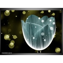 Foto canvas schilderij Tulp | Blauw, Grijs 