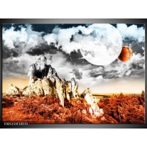 Foto canvas schilderij Natuur | Oranje, Grijs, Wit 