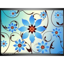 Foto canvas schilderij Modern | Blauw, Wit 