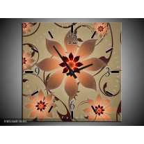 Wandklok op Canvas Modern | Kleur: Grijs, Rood, Zwart | F005168C