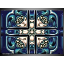 Foto canvas schilderij Modern | Blauw, Wit 