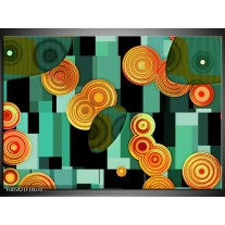 Glas schilderij Modern | Groen, Oranje, Zwart 