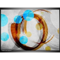 Foto canvas schilderij Art | Blauw, Bruin, Grijs 