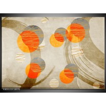 Glas schilderij Art | Oranje, Grijs, Geel 