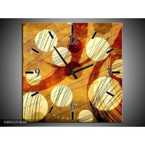 Wandklok op Canvas Art | Kleur: Bruin, Geel | F005512C