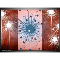 Foto canvas schilderij Art | Bruin, Wit, Blauw 