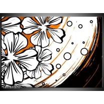 Glas schilderij Art | Wit, Oranje, Zwart 