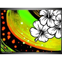 Foto canvas schilderij Art | Groen, Zwart, Wit 