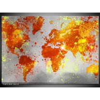 Glas schilderij Wereld | Grijs, Oranje, Geel 