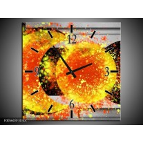 Wandklok op Canvas Art | Kleur: Geel, Grijs, Zwart | F005603C