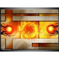 Foto canvas schilderij Art | Geel, Grijs, Rood 