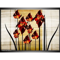 Foto canvas schilderij Tulp | Oranje, Zwart, Bruin 