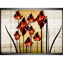 Glas schilderij Tulp | Oranje, Zwart, Bruin 