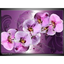 Glas schilderij Orchidee | Paars 