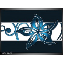 Foto canvas schilderij Art | Blauw, Zwart, Wit 