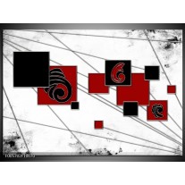 Glas schilderij Vierkant | Zwart, Rood, Wit 