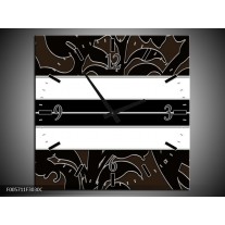 Wandklok op Canvas Art | Kleur: Zwart, Wit | F005711C