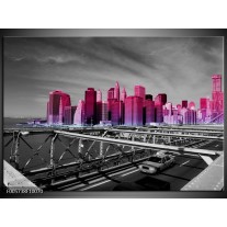 Foto canvas schilderij New York | Paars, Grijs, Zwart 