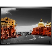 Glas schilderij Venetië | Bruin, Zwart 