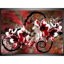 Glas schilderij Orchidee | Rood, Wit, 