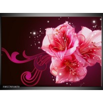 Foto canvas schilderij Lelie | Roze, Paars, Zwart 