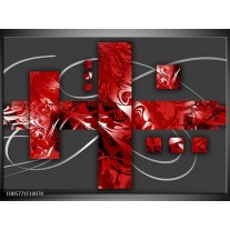 Glas schilderij Art | Rood, Grijs 