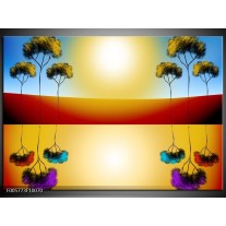 Glas schilderij Reflectie | Bruin, Geel, Blauw