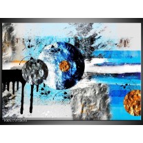 Foto canvas schilderij Cirkel | Blauw, Zwart 