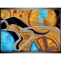 Foto canvas schilderij Cirkel | Bruin, Blauw 