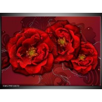 Foto canvas schilderij Bloem | Rood 