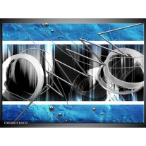 Foto canvas schilderij Modern | Blauw, Grijs, Wit 